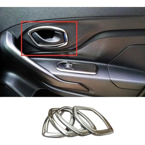 ABS Mirror For Renault Clio 4 2013 2014 2015 2016 2017 2018 Car Silver Interior Door Bowl Cover Trim Auto Accessories sticker