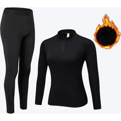 Winter Womens Thermal Underwear Sets Quick Dry Anti-microbial Thermo Underwear Warm Long Johns Clothes Add Velvet To Keep Warm