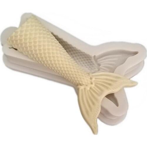 1 Pcs 3D Mermaid Tail Silicone Mold Cake Decoration Sugar Craft Tools Candle Moulds DIY Craft Fondant Molds