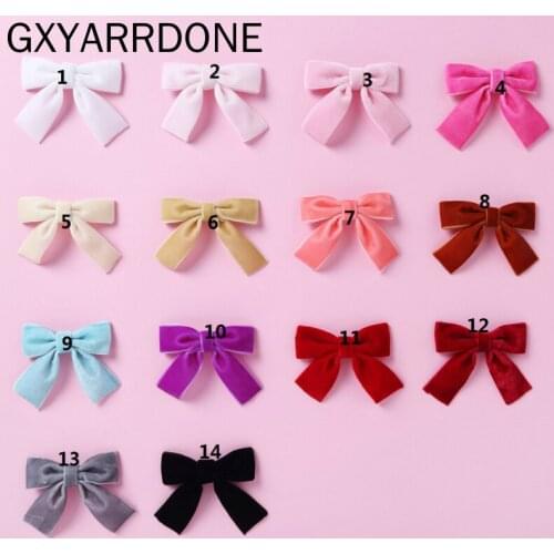 2021 Wholesale Smooth Velvet Handtied Bows With Thin Nylon Headband Or Clips For Girls Kids Velvet Turban Hair Accessories