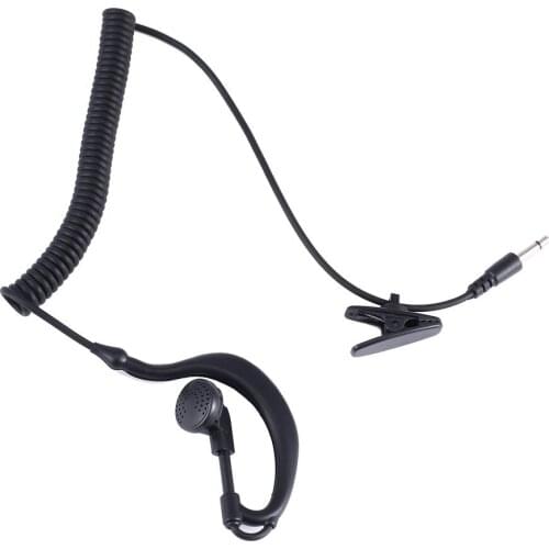 3.5 Mm Single Earpiece Ear-hook Earphone With Spiral Cable Walkie Talkie Headset Polices Military Earphone