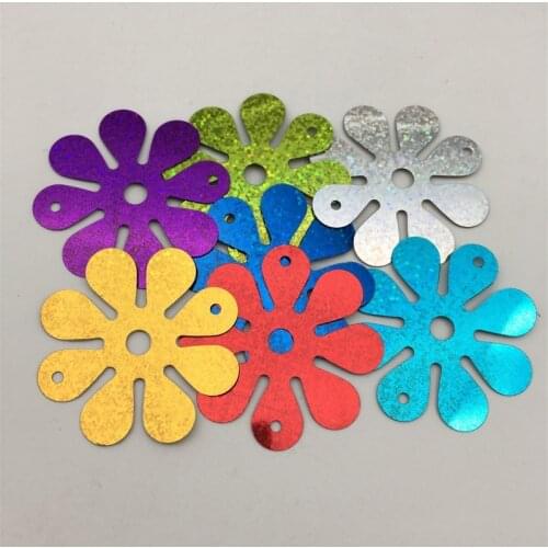 50pcs/lot 56mm Flat Large Size Flower Two Holes Loose Sequin Sewing,Wedding Craft,Women Kids DIY Garment Accessories