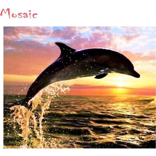 5D Diy Diamond Painting Animals Dolphin,diamond Embroidery sale mosaic Painting,puzzles 5d Diamond Pictures home decor sticker