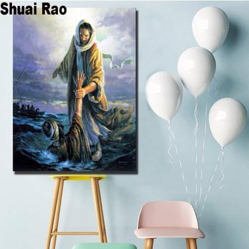 All Souls Day Jesus Peter Walking On Water Diamond Painting full square Diamond Embroidery bead round 5D cross Stitch gift