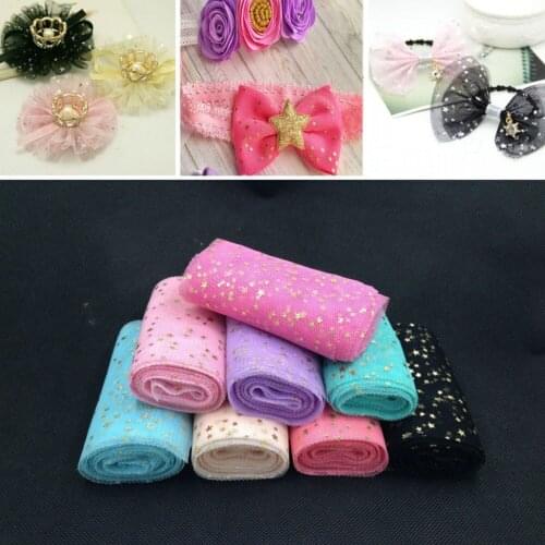 Glitter Star Printing Tulle Fabric Width for Girls Summer Dress Princess Dress Handmade DIY Clothing Decoration Fabric
