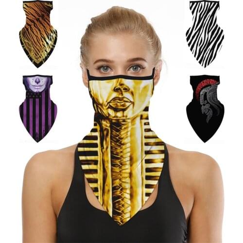 Brand Color Print Hanging Ear Triangle Scarf Half Face Scarves Women Men Balaclava Bandana Scarf Sunscreen Neckerchief Face Mask
