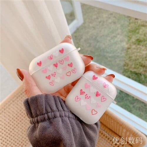 Love Case for Airpods 1 2 Protective Cover Transparent Matte Case for Airpods Pro Bluetooth Wireless Earphone Shell Anti-fall