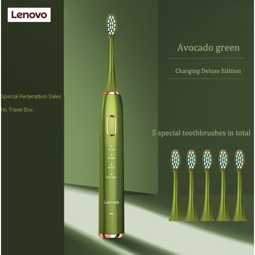 Lenovo Electric Toothbrush USB Rechargeable Support 4 Modes 3 Intensions IPX7 Waterproof Adult Toothbrush Automatic Sound Wave