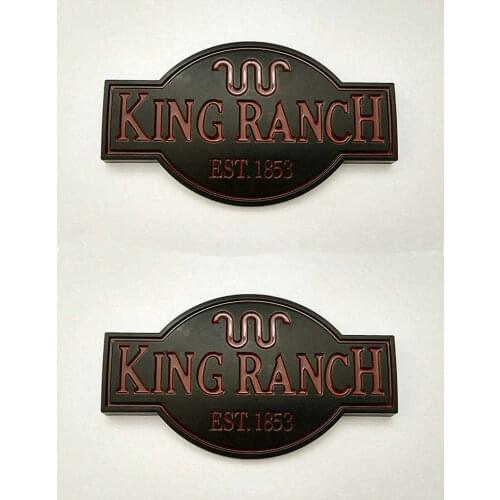 2PCS Black ABS KING RANCH Emblem Fender Badge Sticker Fit F150 F250 F350