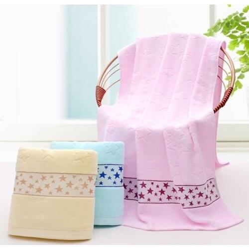 Stars Cotton Bath Towels Set 3 Pcs A Lot 1Pc*Bath Towel 70*140cm 2Pc*Face Towel 34*74cm Bathroom Shower Gift For Adults or Kids