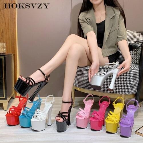 HOKSVZY Hate Sky High Sexy Nightclub Ultra High Heel Sandals Women Waterproof Platform Catwalk Pole Dance Womens Shoes LFD