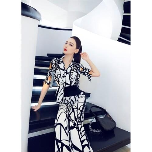 New summer office lady Fashion casual loose brand female women girls thin wide leg jumpsuits clothing