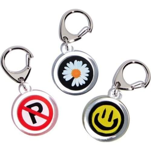 KPOP G-Dragon Metal Daisy Smile P Round Pendant Metal Key Chain Keyring Bag Accessories Fans Collection Gifts