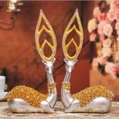 EUROPEAN-STYLE CREATIVE HOME ACCESSORIES DECORATION TV CABINET DEER WINE CABINET RESIN CRAFT GIFT WEDDING GIFT