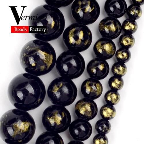 4/6/8/10mm Natural Black Lapis Lazuli Jades Round Loose Beads for Jewelry Making Spacer Beads diy Bracelets Accessories 15"