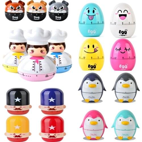 Creative Funny Mechanical Timer Kitchen 60 Minute Cooking Mechanical Home Decoration 2018 Cute Animals Dogs Kitchen Decoration