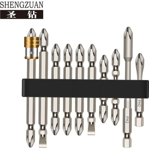 10PCS Drill drill bit multifunctional magnetic screwdriver electric screwdriver combination set send strong magnetic ring