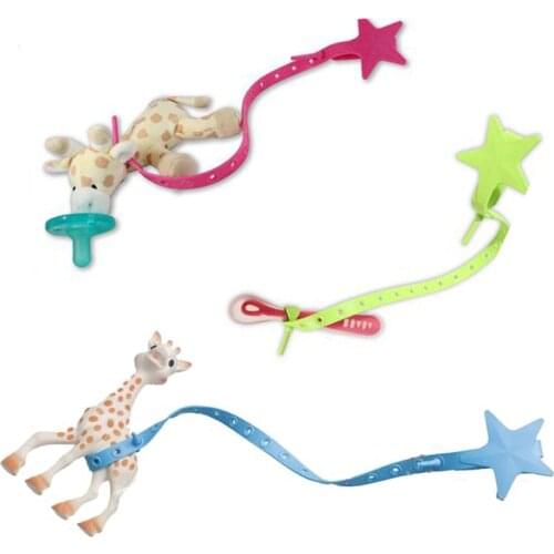 Star Baby Pacifier Chain Clip Strap Silicone Non-toxic Hook Stroller Toy Holder for Infant Toddler Accessories