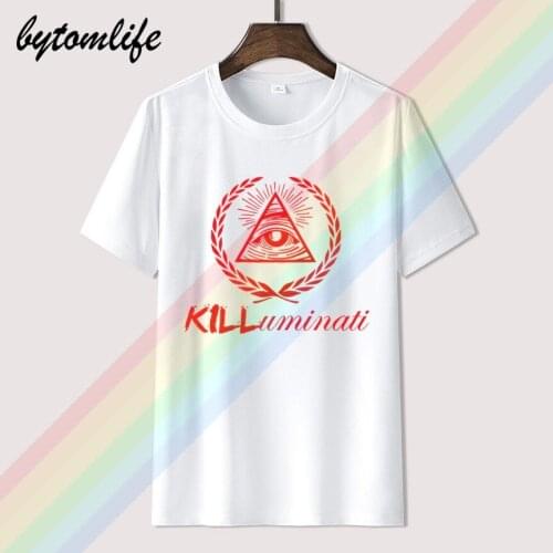 2018 New Fashion Men Illuminati T-shirt Urban Wear Rap Secret Society Eye Pac Hip Hop Trust No. 1 Casual T-shirt Tee