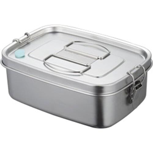 Food Container Sandwich Bento Dinnerware Stainless Steel For Kids Adults 2 Layers Lunch Box School Office Kitchen Sealed Storage