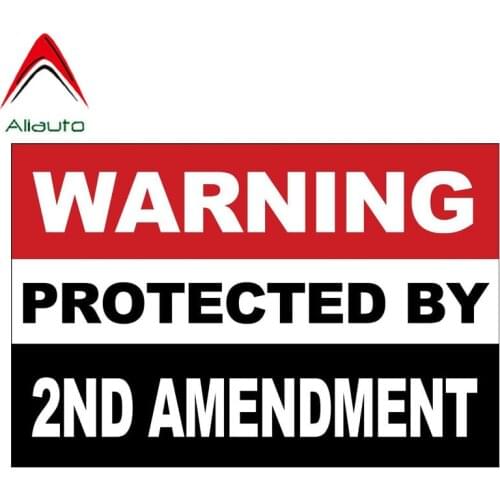 Aliauto Warning Car Sticker Protected By 2nd Amendment Creative Decals PVC Personality Accessories Vinyl,17cm*11cm