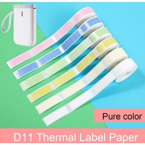 Niimbot D11 Label Printer Paper Supermarket Price Thermal Label Sticker Waterproof Anti-Oil Tear-Resistant Pure Color Thermal