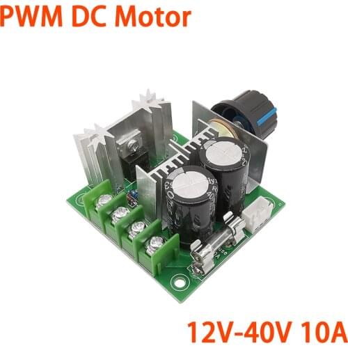 1Pcs PWM DC Motor Speed Regulator Controller Switch Black PWM 12V-40V 10A 13khz Auto PWM DC Motor Speed Governor Dimmer Modules