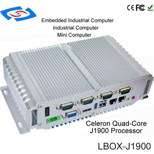 Embedded computer 4Gb ram 64Gb SSD intel celeron quad-core J1900 processor 4*COM (RS232/422/485) Fanless Industrial Mini PC