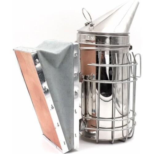 1 pcs Stainless Steel Manual Bee Smoker Transmitter Kit Beekeeping Tool Equipment Hive Smoke Sprayer