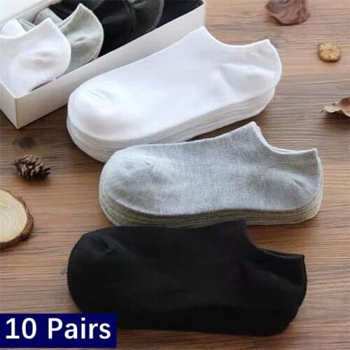 10pairs/lot Mens Socks Cotton Large Size 38-44 High Quality Fabric Invisible Socks Casual Breathable Shallow Mouth Boat Socks