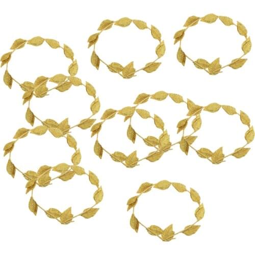 10pcs Wholesale Golden Leaf Headband Roman Greek Goddess Laurel Wreath Fancy Dress Beach Party Headwear for Hen Night Out