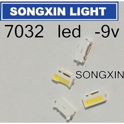 200PCS/Lot 7032 SMD Side LED Beads Cold White 1W 350mA 9V For TV/LCD Backlight For SAMSUNG