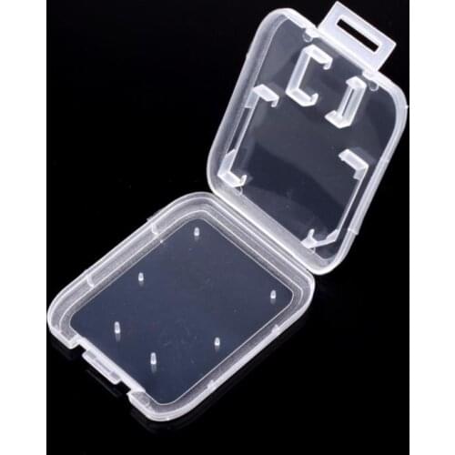 2000pcs/lot Transparent Clear Standard SD SDHC Memory Card Case Holder Box Storage Carry Storage Box for SD TF Card SN1156