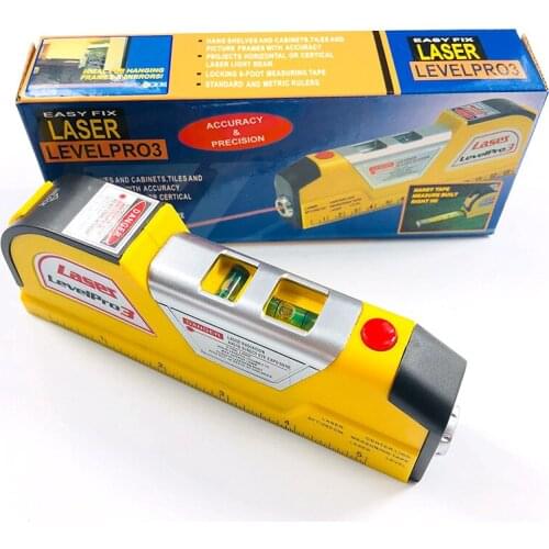 2021 Laser Level Aligner Vertical Horizontal Lasers Accurate Marking Line Construction Tool with Locking Measuring Tape Ruler