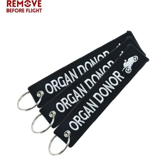 3PCS Pop Black Key Chains Key Ring Embroidery llavero Moto Organ Donor Keyrings Tag Holder for Motorcycles Car Keychain Gift