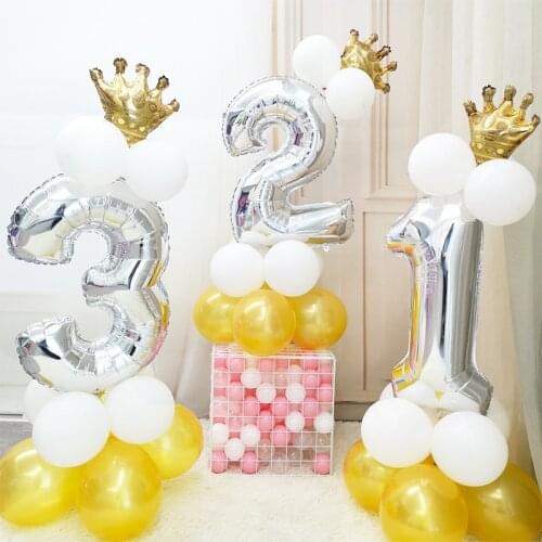 32 inch Number Balloons 1 2 3 4 5 Number Digit Helium Foil Ballons Stand Baby Shower Birthday Party Wedding Decor Party Supplies