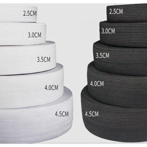 5Meter 15/20/25/30/35/40/50/60MM Elastic Band Sewing Clothing Accessories Nylon Elastic Rubber Band Garment Sewing Black White