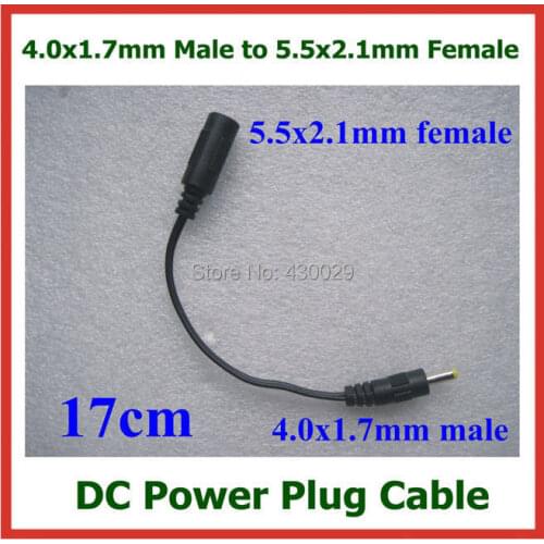 500pcs DC Power Plug 4.0*1.7mm Male to 5.5*2.1mm Female Cable Power Adapter Extension Cable Conversion Plug Connector Cord DHL
