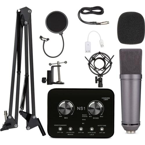 Bm 800 Studio Recording Condenser Microphone kit Professional BM 800 Mic+Sound Card Set Fit for Computer Live Broadcast Karaoke