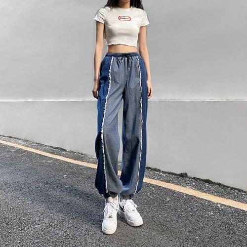 Womens Cargo Pants Autumn Winter Fashion Pockets Loose Punk Trousers With Chain Harajuku Elastics High Waist Streetwear