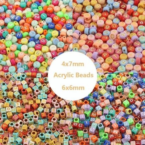 Mixed Letter Acrylic Beads Round Flat Square Alphabet Loose Spacer Beads For Jewelry Making Diy Bracelet Necklace Accessories