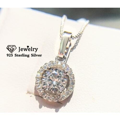 CC Necklaces Pendants For Women S925 Silver Cubic Zirconia Trendy Jewelry Wedding Engagement Bridal Fine Jewelry Colar CCN001