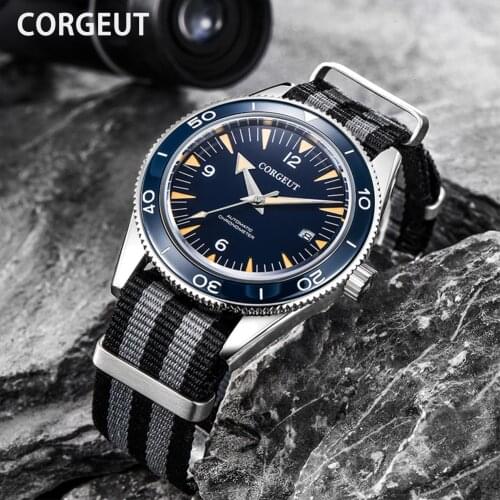 CORGEUT Mens Watch 41mm Top Brand Sapphire Glass Date Miyota 8215 Mechanical Wristwatches Mens Luminous Waterproof Herrenuhr