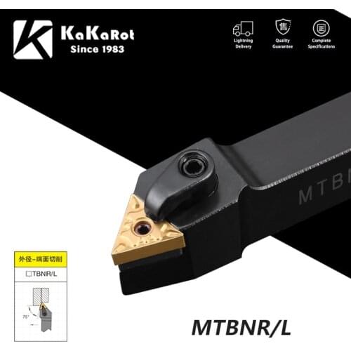 KaKarot External Turning Tool Holder MTBNR2020 MTBNR2525M16 MTBNR1616H16 Carbide Inserts TNMG MTBNR/L Lathe Cutting Tools 1set