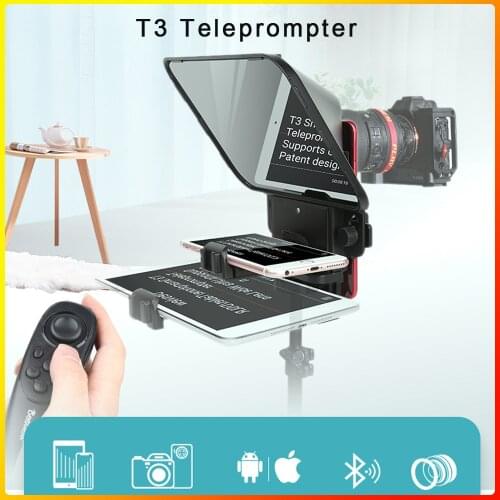 Destview T3 Smartphone/Tablet/DSLR Camera Teleprompter with Remote Control Supports Wide Angle Lens for Speech Live Video