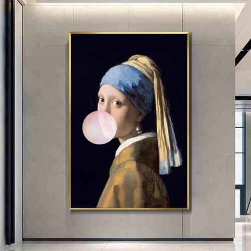 The Girl With A Pearl Earring Famous Art Canvas Paintings Reproductions Girl With balloon Canvas Art Pictures Wall Decoration