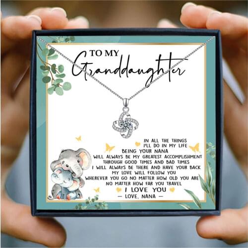 To My Granddaughter Necklace Women Round Small AAA Zircon High Quality Pendant Necklace Family Jewelry Birthday Gift