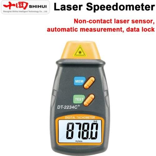 DT-2234C+ Orange Digital Laser Tachometer Handheld Digital Tachometers Non-Contact Laser Speed Rotational Speed Measurement