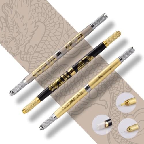 Double-headed dragon phoenix Han-style semi-permanent tattoo hand-embroidered pen fog eyebrow knife holder word 31