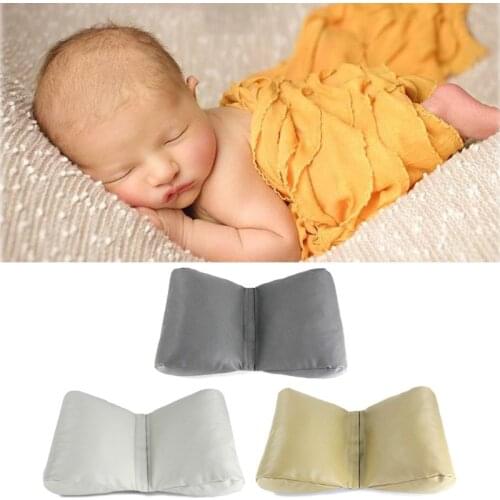 PU Leather Newborn Photography Props Cycle Wedge Shaped Pillow Baby Photo Prop Backdrop Basket Stuffer 3 Colors